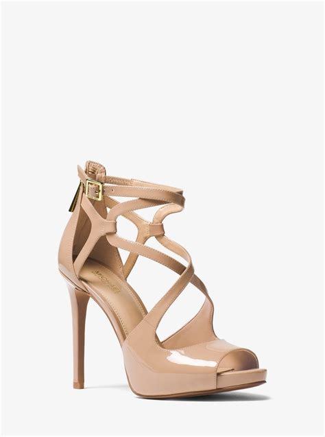 michael michael kors catia patent leather sandal|Michael Kors Sandal heels for Women .